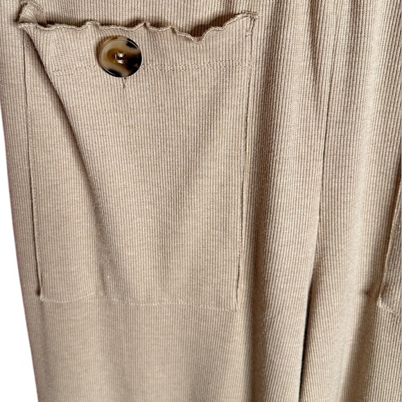June & Hudson Tan Wide-Leg Pants with Button Details Size 1 - Picture 3 of 4